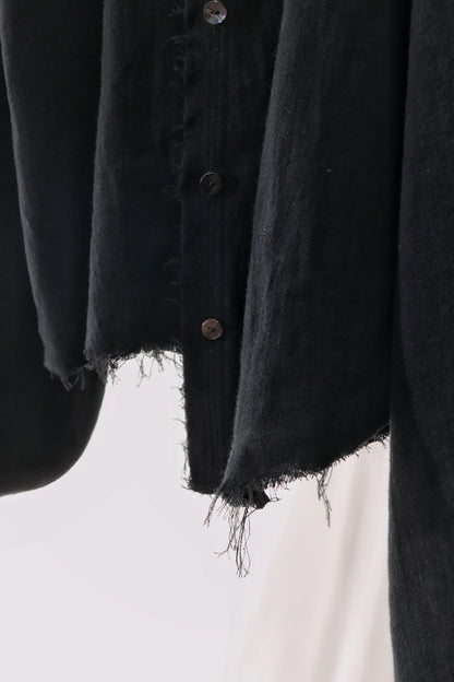 cut off flare sleeve shirt/black