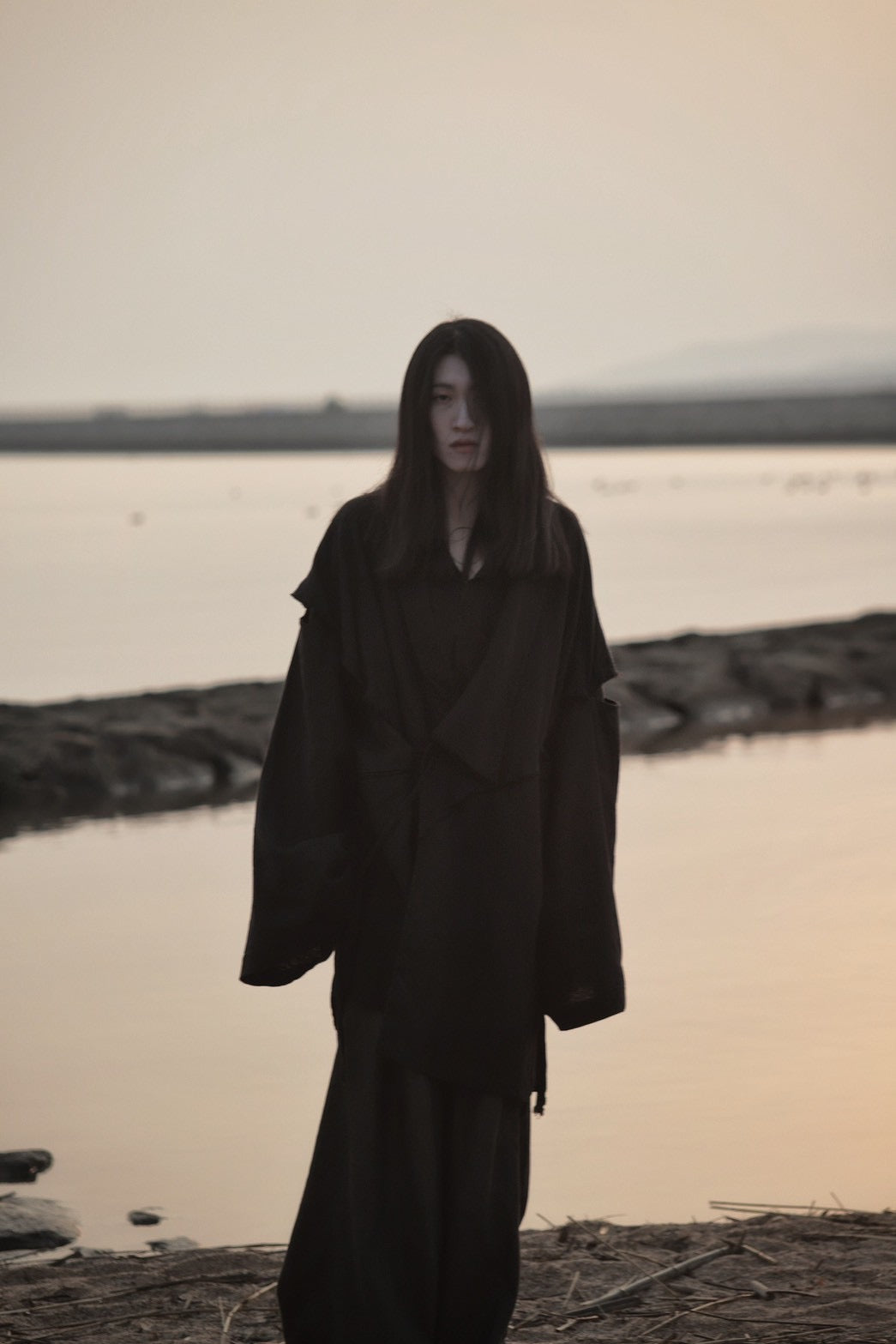 mid-length slit haori