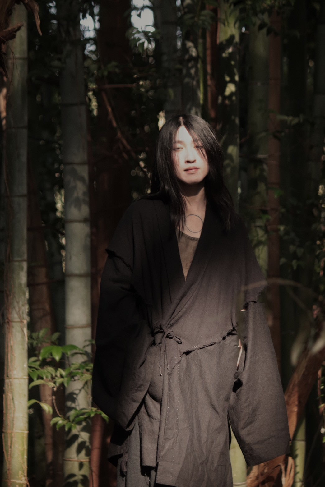 mid-length slit haori