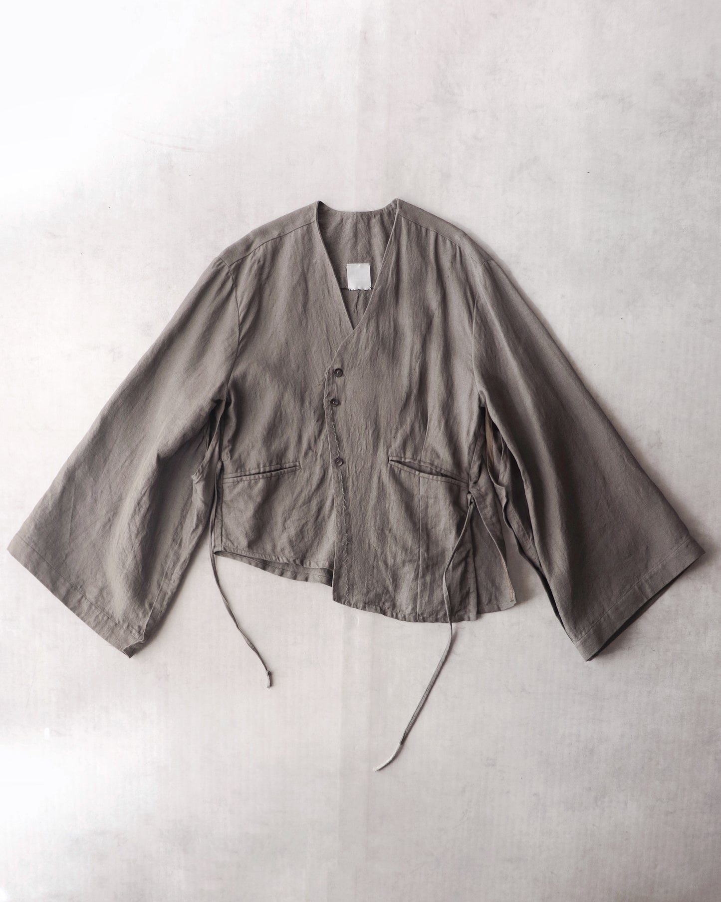 collarless jacket