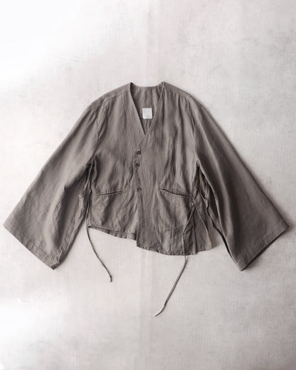 collarless jacket