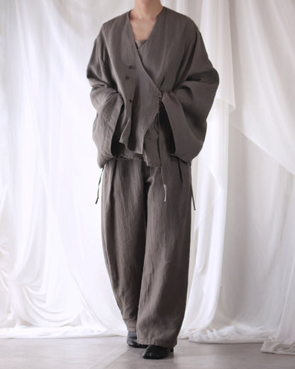 collarless jacket