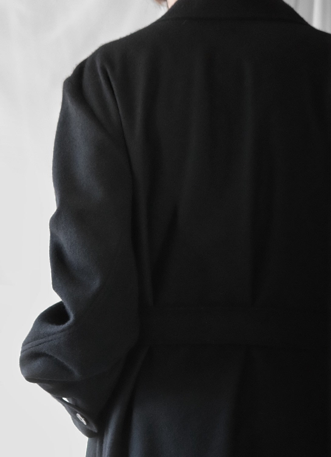 melton&gabardine layered coat