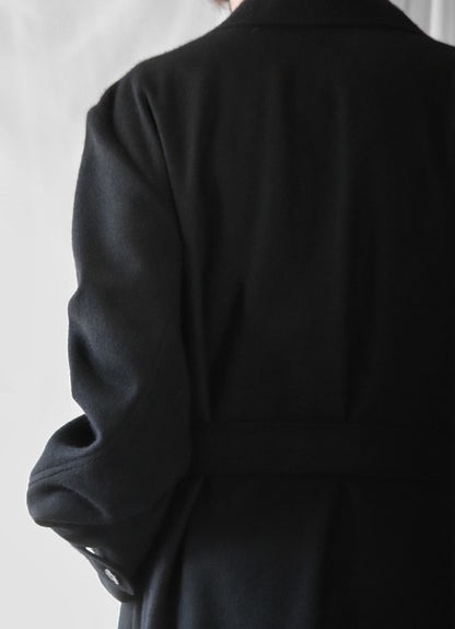 melton&gabardine layered coat