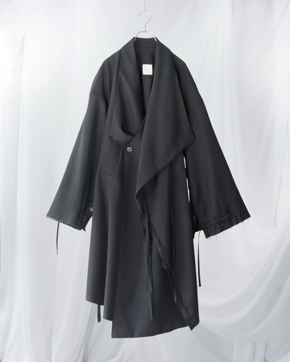 layered frayed coat