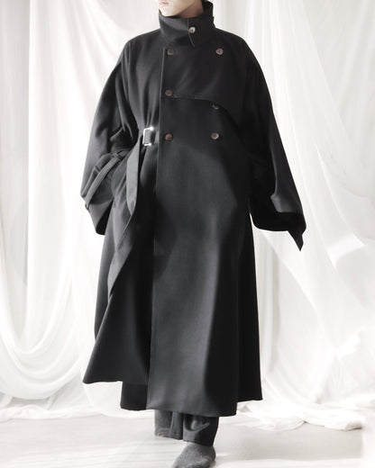 wool layered trench coat