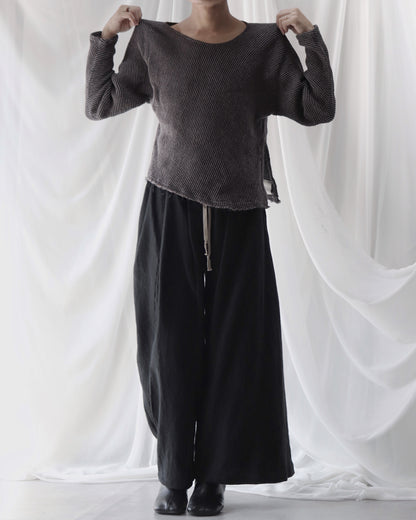 waffle bias pullover