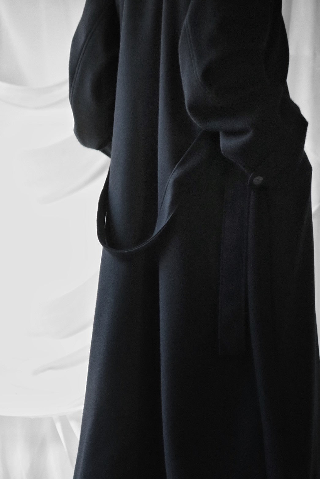melton&gabardine layered coat