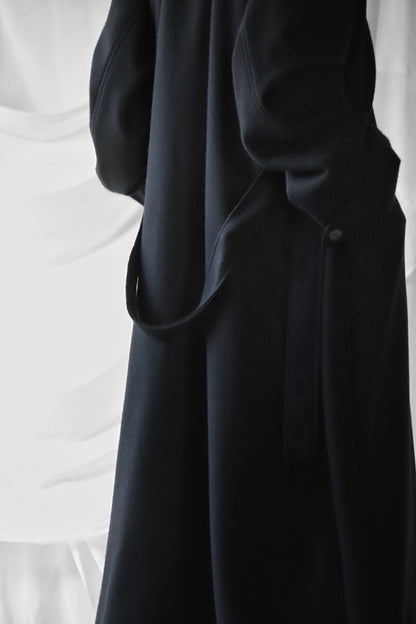 melton&gabardine layered coat