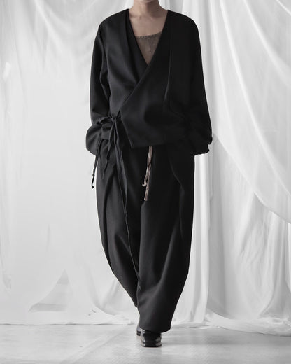 collarless tailored jacket
