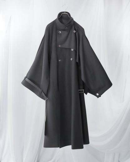 wool layered trench coat