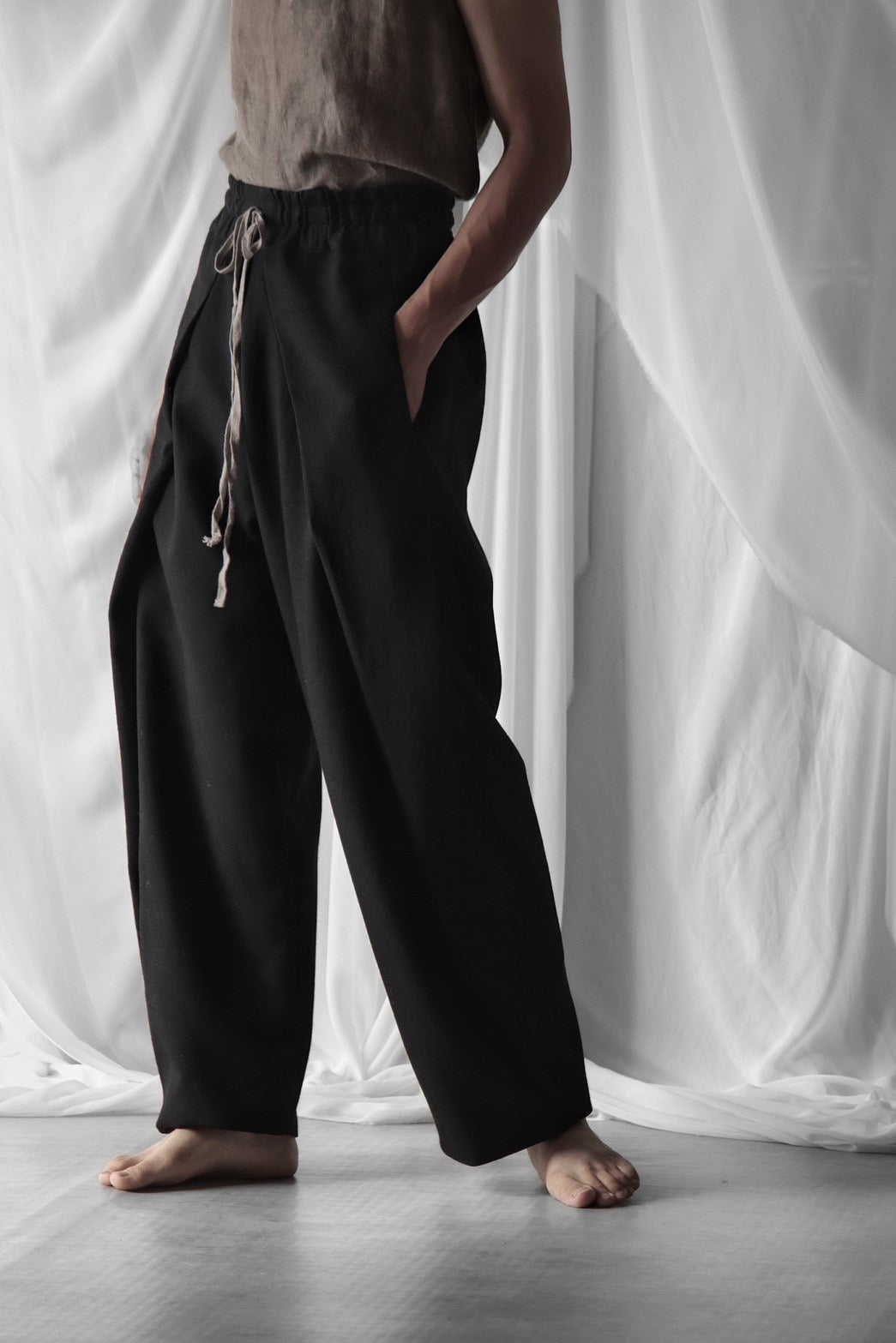 tucked tapered easy slacks