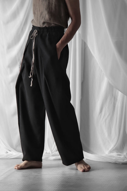 tucked tapered easy slacks