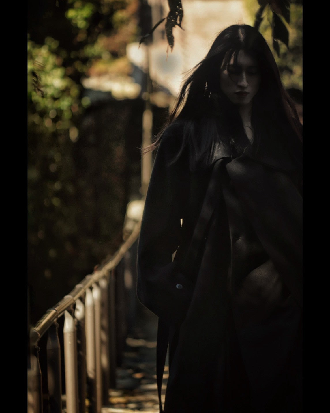 melton&gabardine layered coat