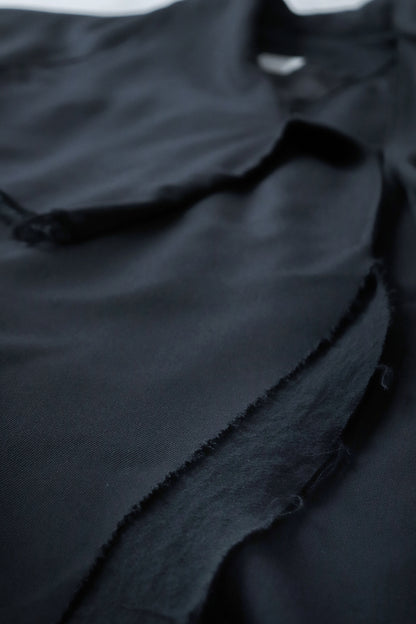 layered frayed coat