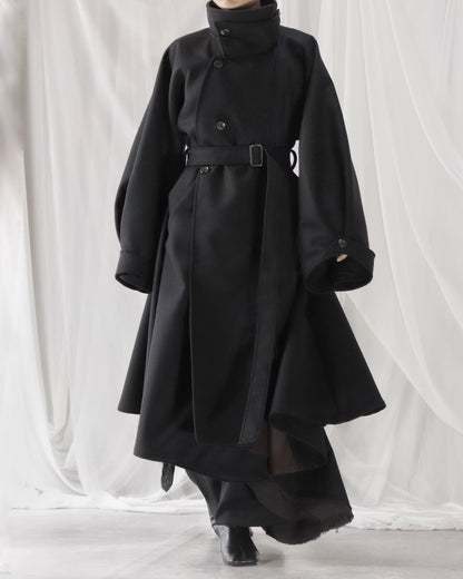 wool melton asymmetry coat