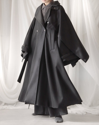 wool layered trench coat