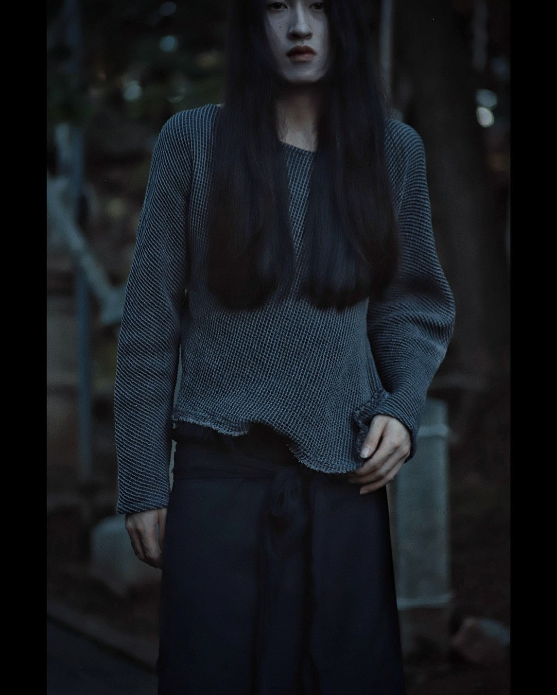 waffle bias pullover
