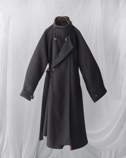 wool melton asymmetry coat