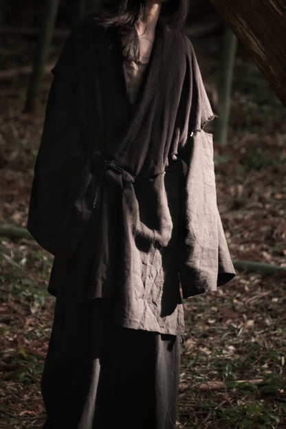 mid-length slit haori