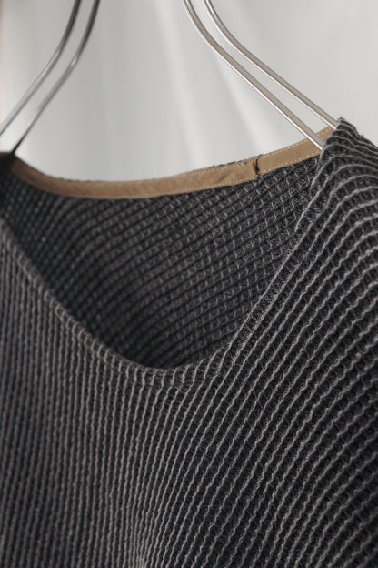 waffle bias pullover