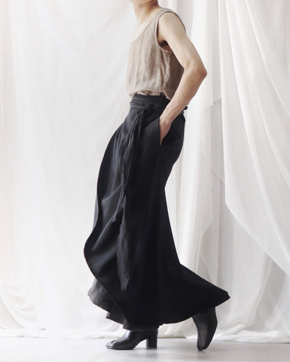 wrapped layered frayed skirt