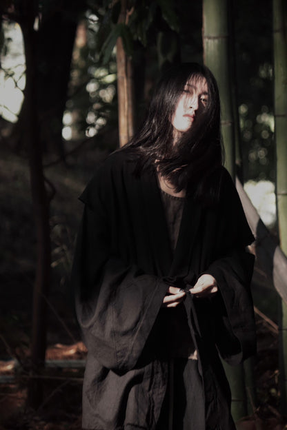 mid-length slit haori