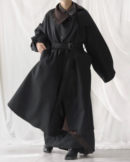 wool melton asymmetry coat