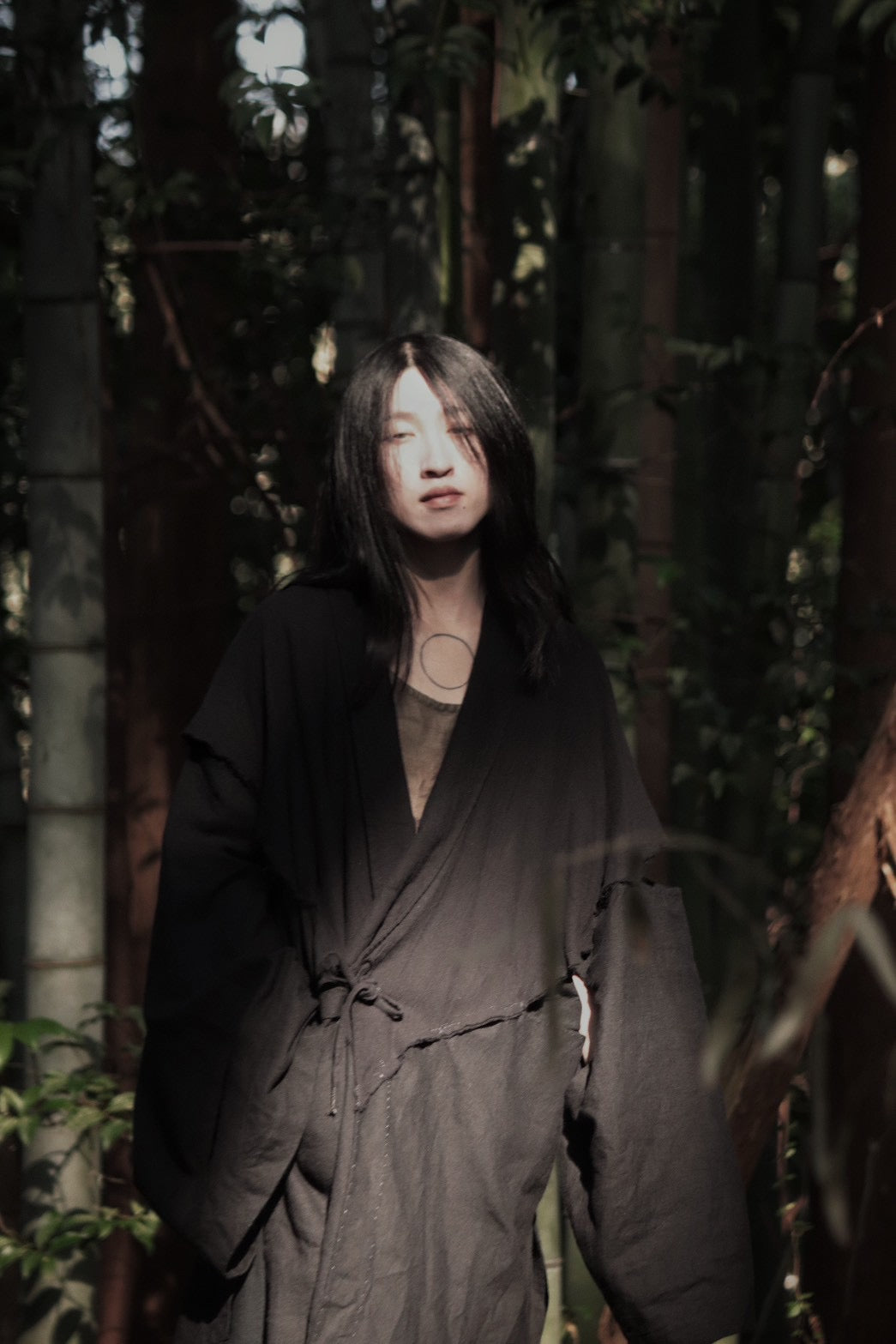 mid-length slit haori