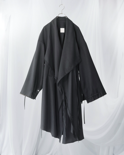 layered frayed coat