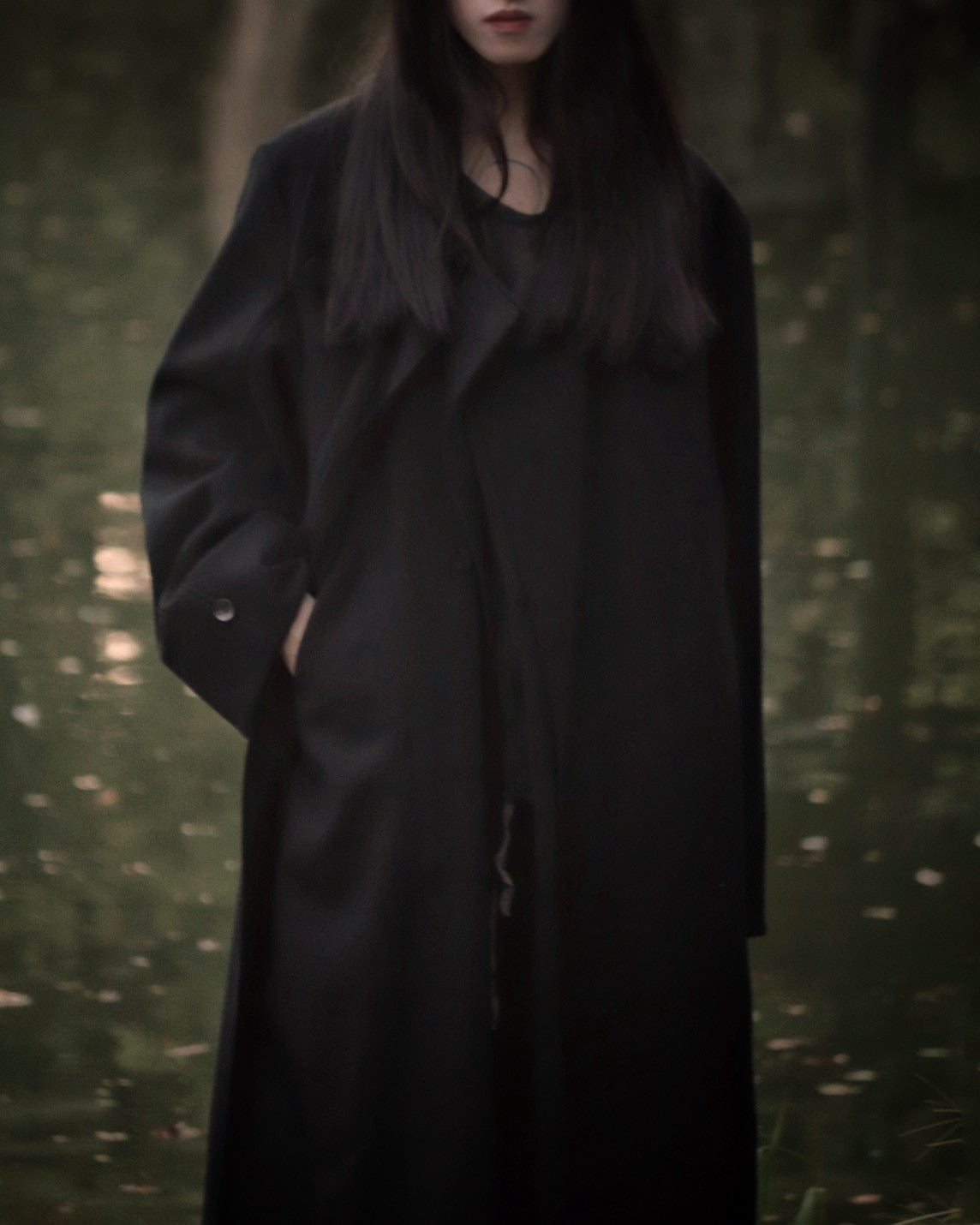 melton&gabardine layered coat