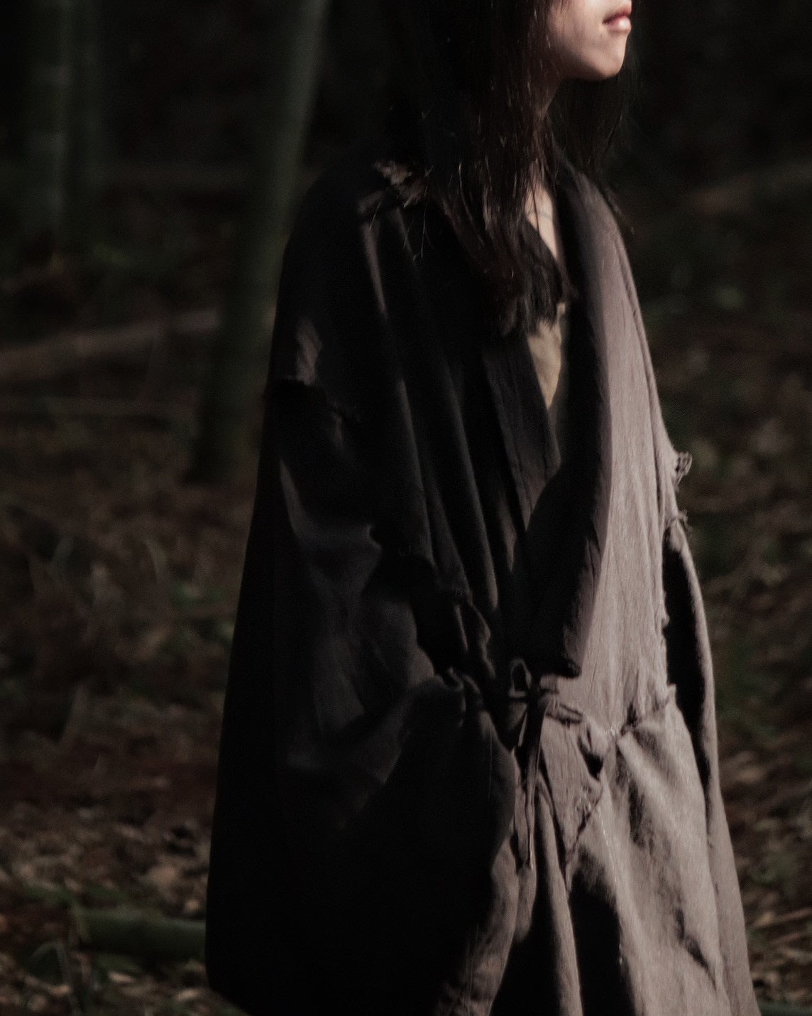 mid-length slit haori