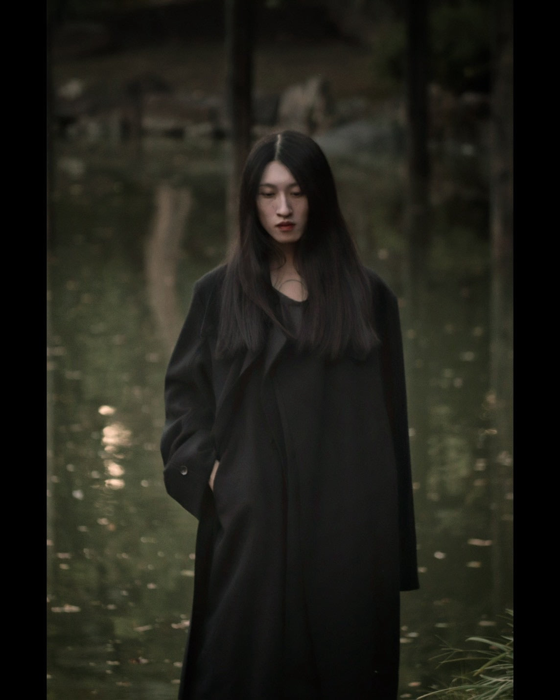 melton&gabardine layered coat