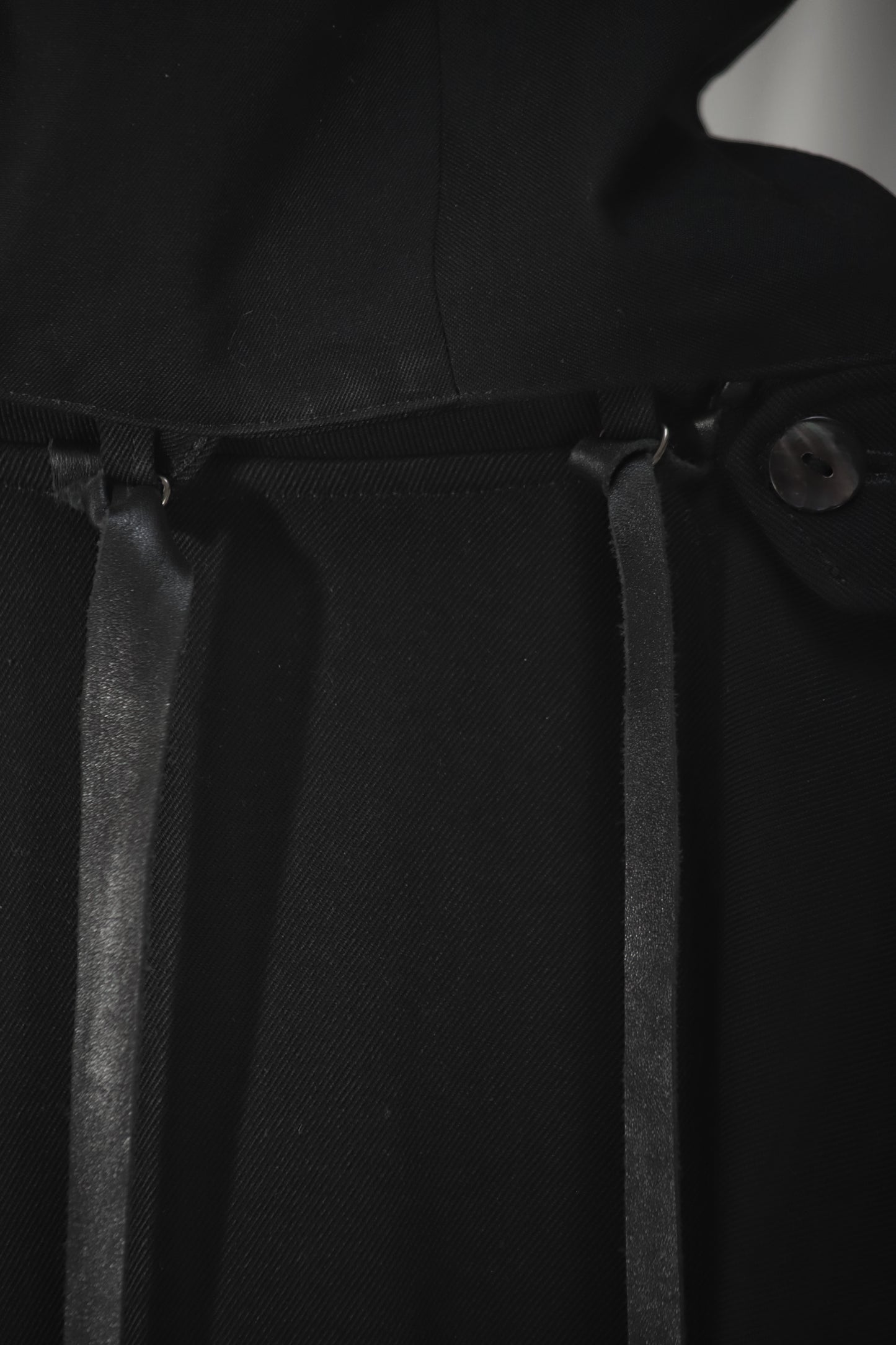 wool × leather layered coat