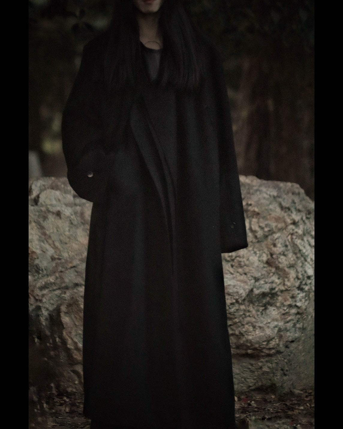 melton&gabardine layered coat