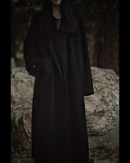melton&gabardine layered coat