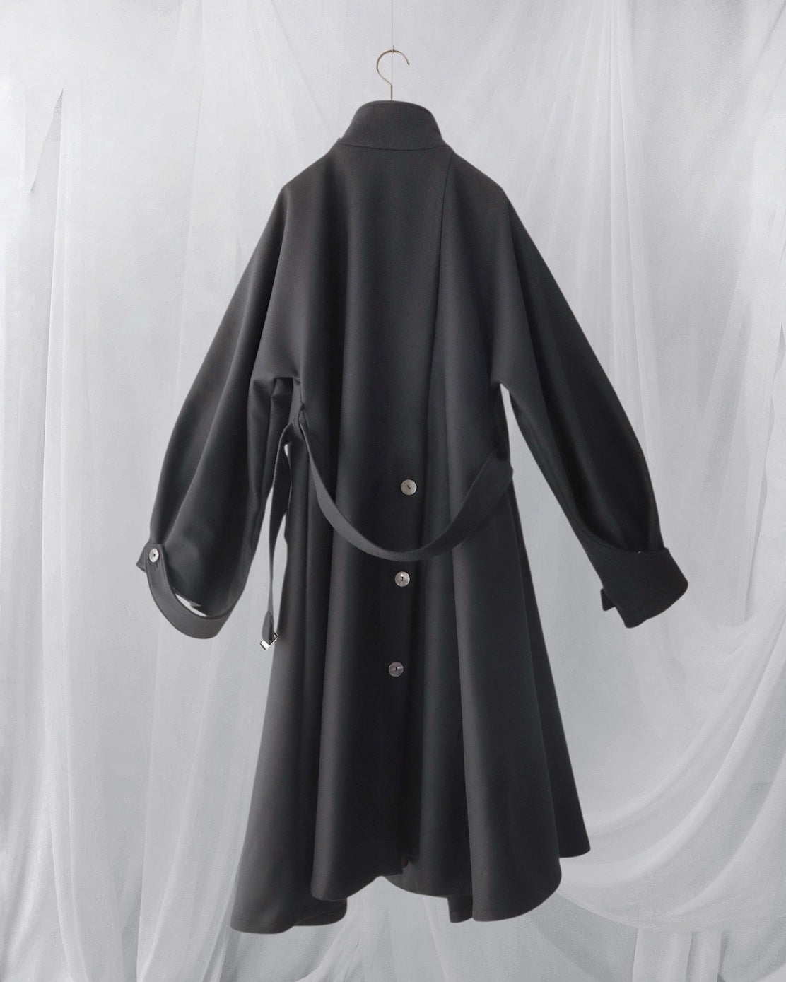 wool melton asymmetry coat