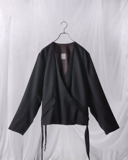 collarless tailored jacket