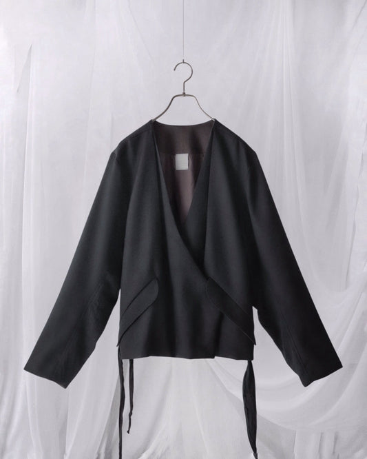 collarless tailored jacket