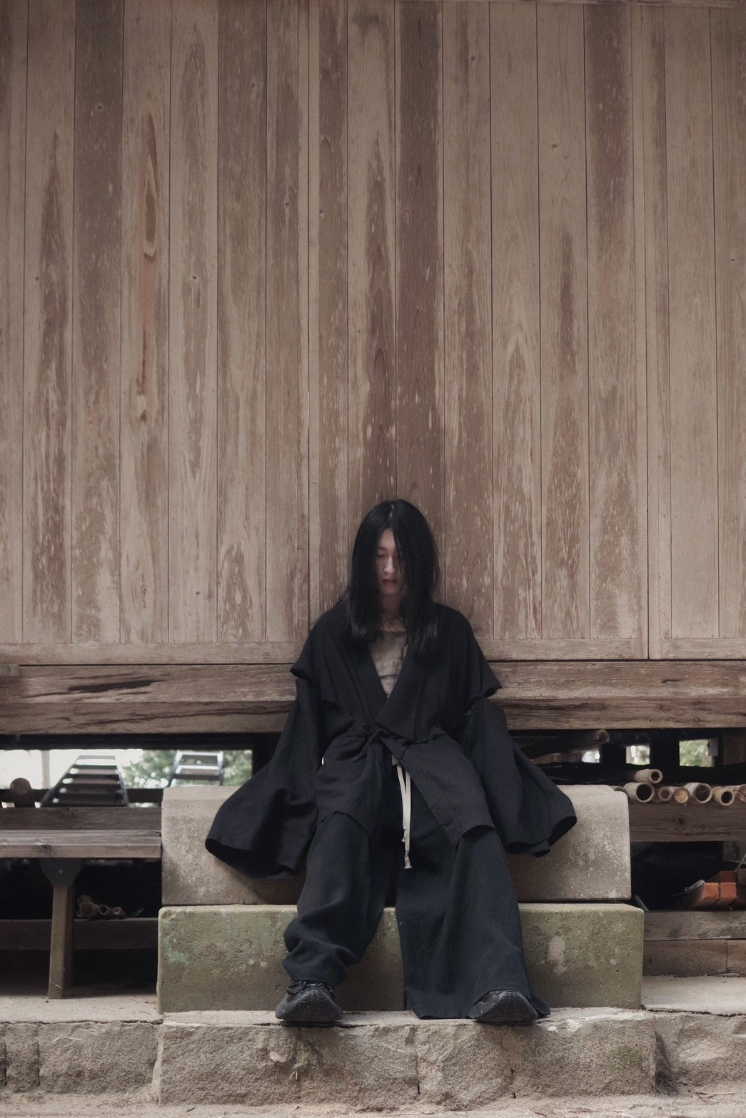 mid-length slit haori