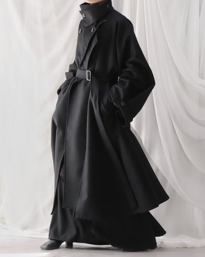 wool melton asymmetry coat