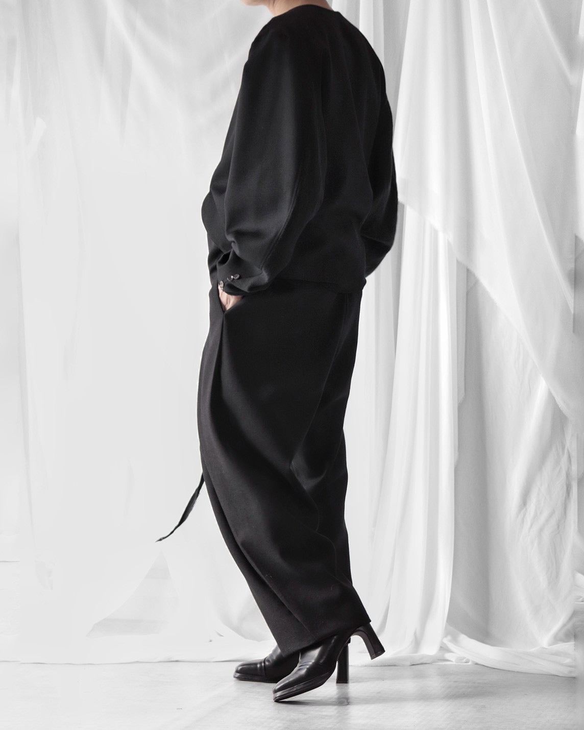 collarless tailored jacket