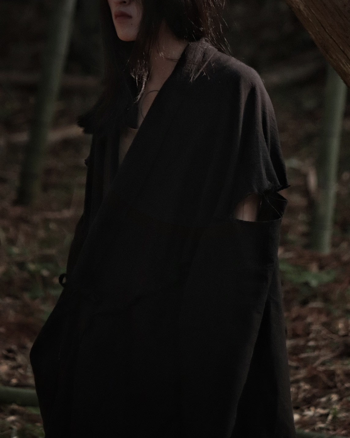 mid-length slit haori