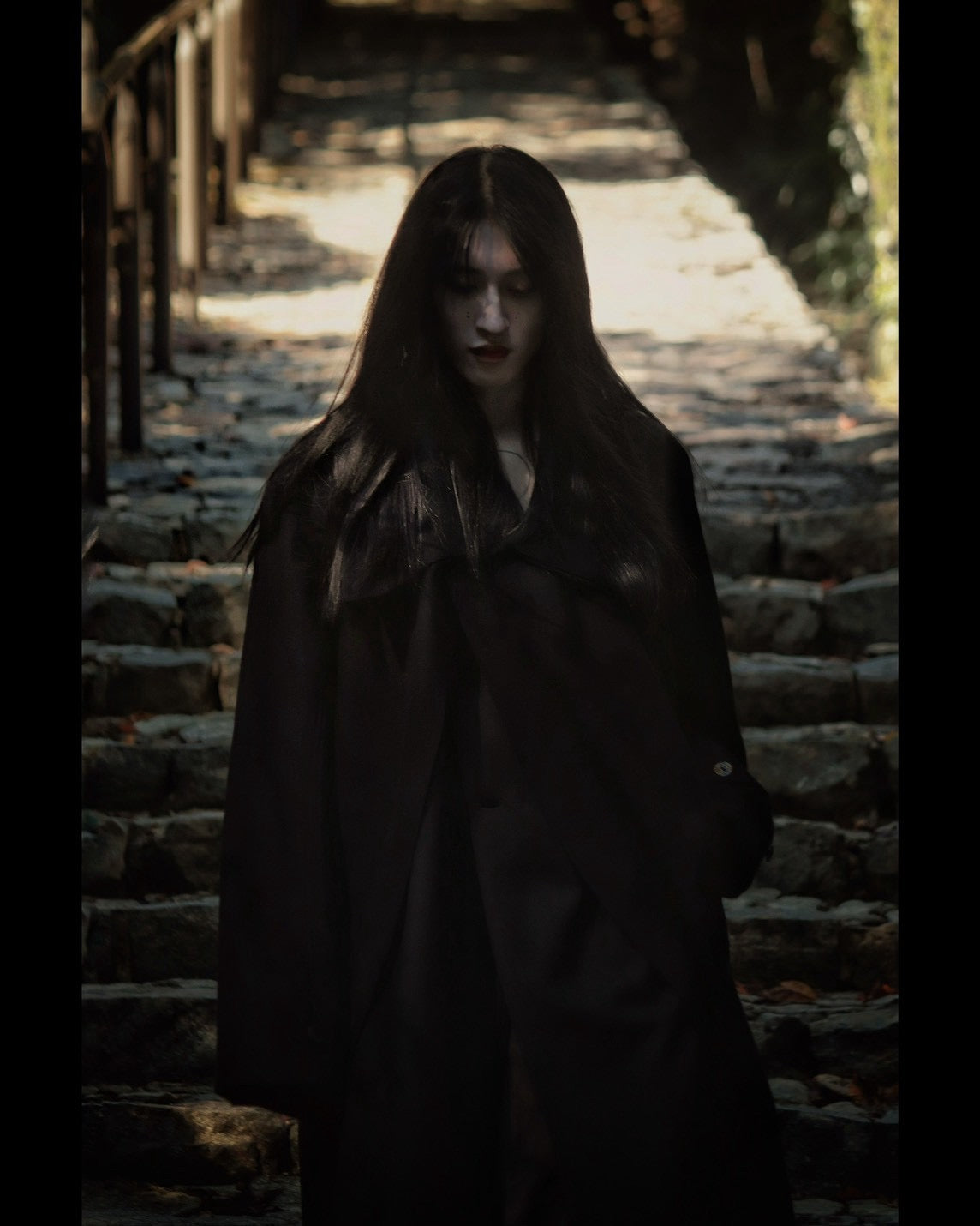 melton&gabardine layered coat