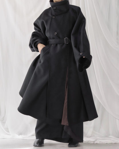 wool melton asymmetry coat