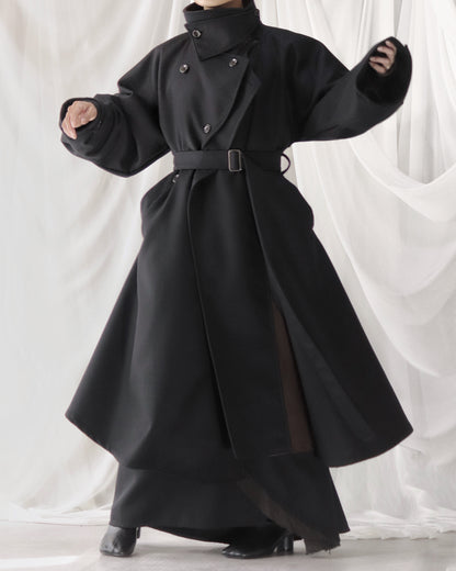 wool melton asymmetry coat
