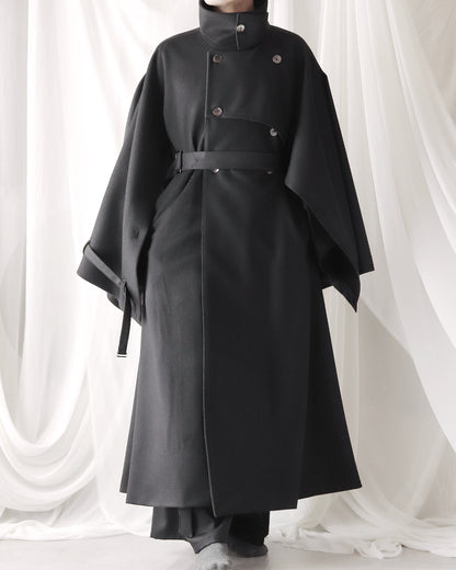 wool layered trench coat