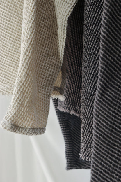 waffle bias pullover