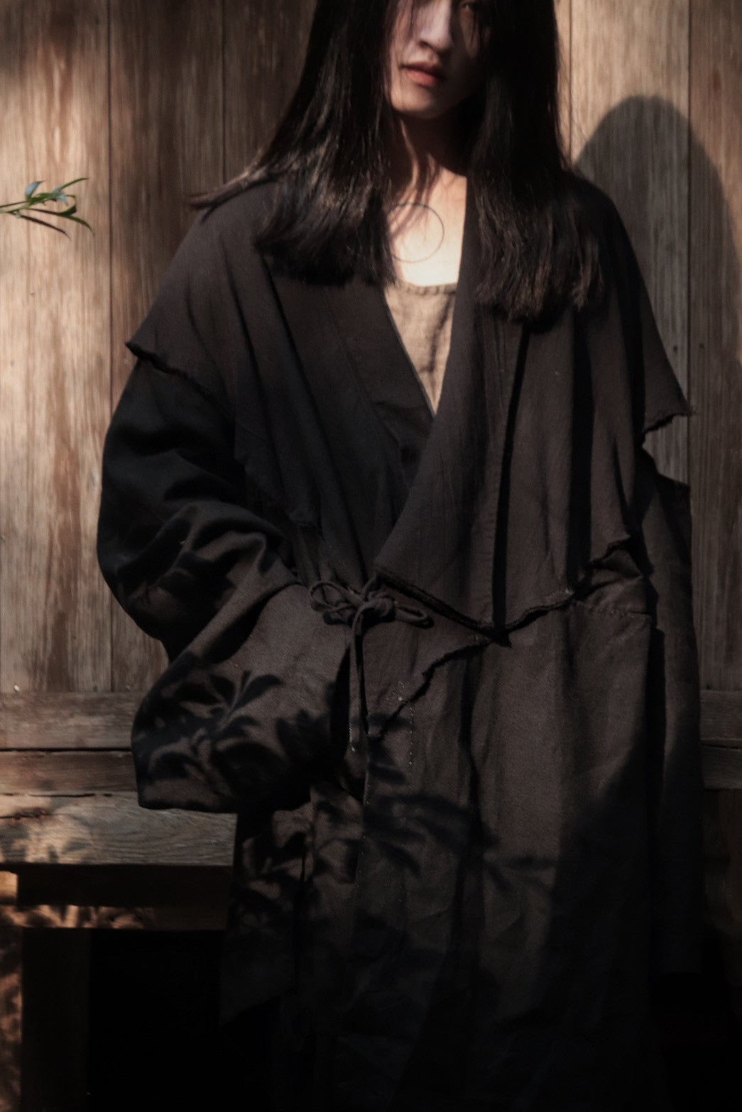 mid-length slit haori