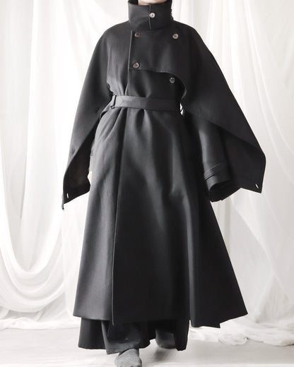wool layered trench coat